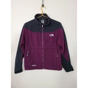 The North Face Purple‎ Black WINDSTOPPER Gore Fleece Zip Up Jacket Womens Size S